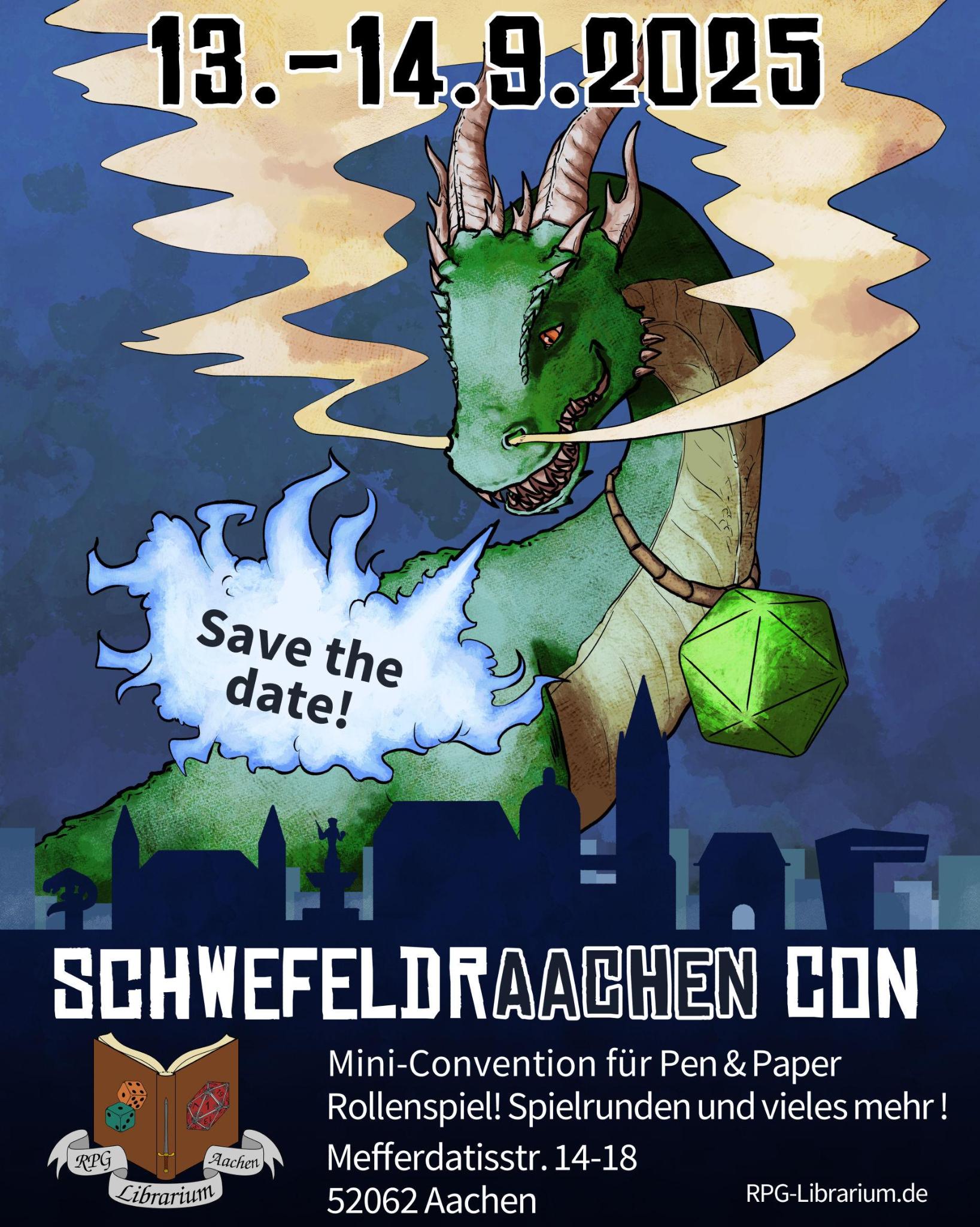 Flyer zur Schwefeldraachen-Con 2025