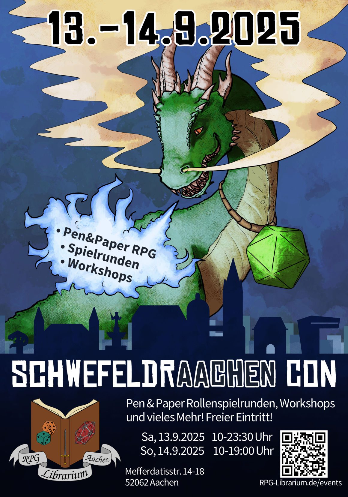 Flyer zur Schwefeldraachen-Con 2025
